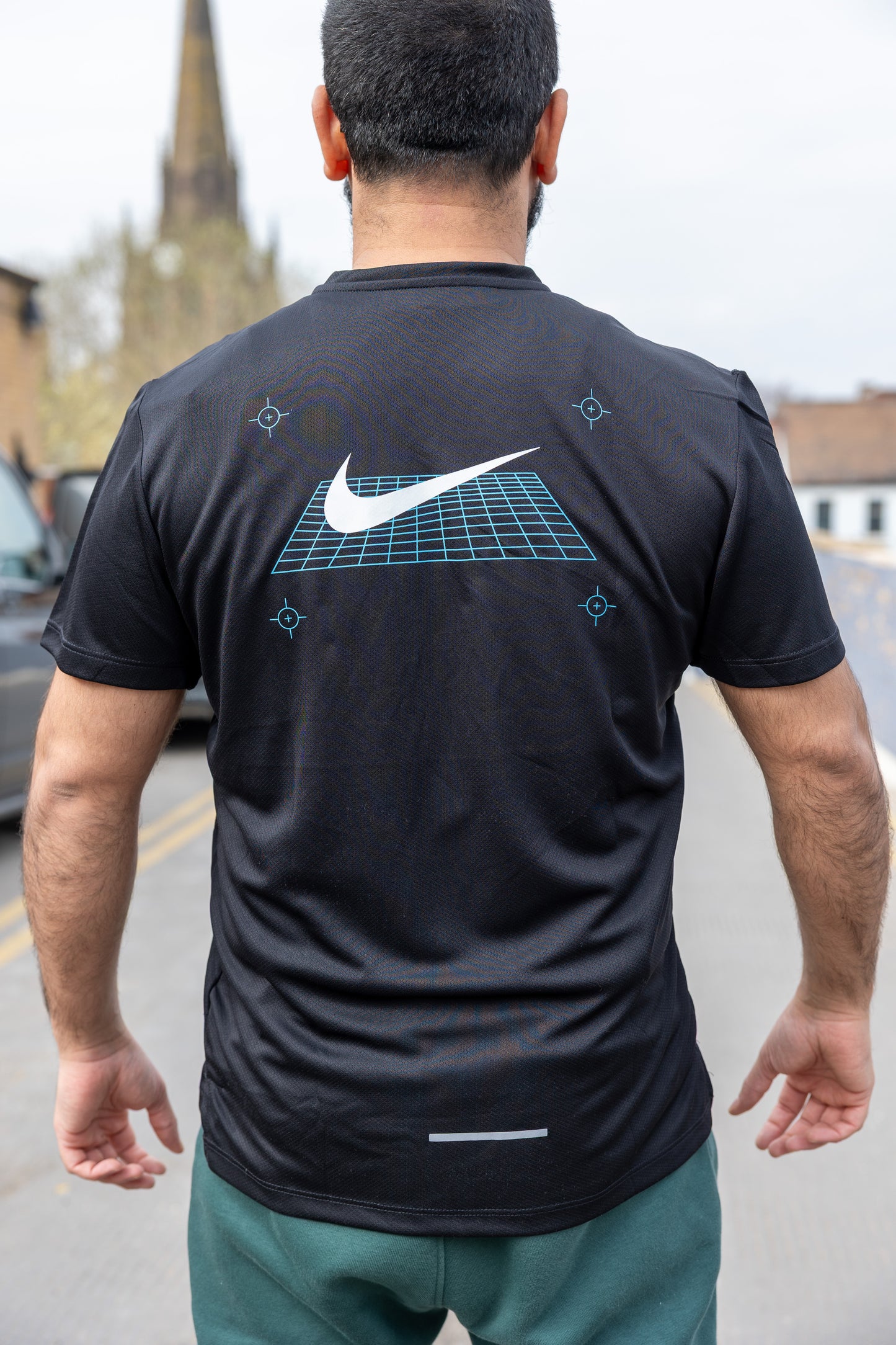 Nike Miler Grid T-Shirt Black UK S-L