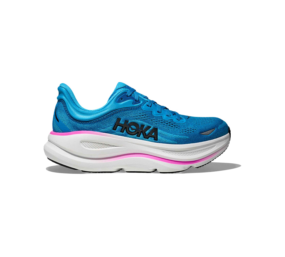Hoka Womens Bondi 9 Skyward Blue/Neon fuchsia UK 4-8