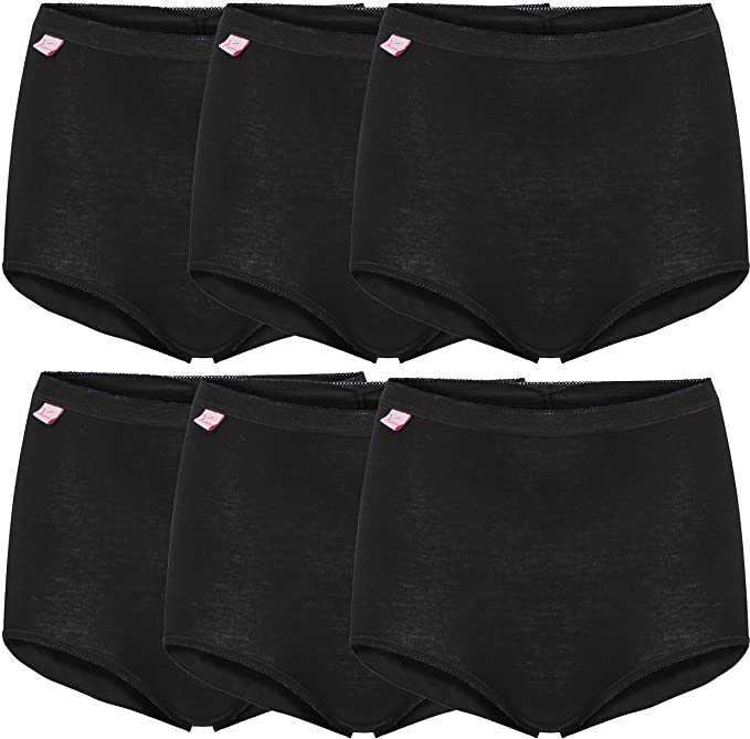 6 Pack Valentina Women's Plus Size Briefs Black