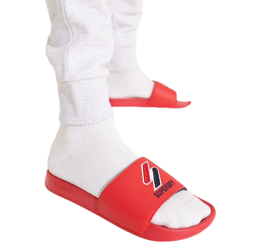 Superdry Core Pool MF310132ARXG Sliders Rot UK SL