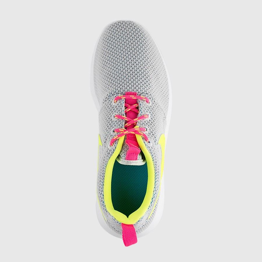 Nike Rosherun (GS) Grau/Neongrün/Rosa 599729 008 UK