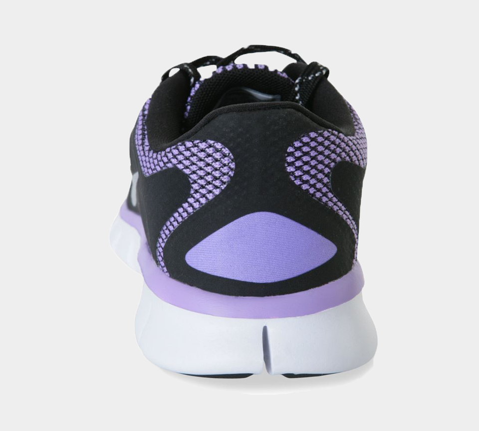 Nike Free 5.0 Le GS 631563 001 Trainers Black/Purple UK 4