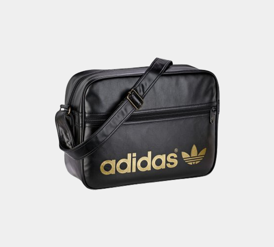 Adidas Originals Retro AC Airliner G92667 Schultergurt Flugsporttasche Schwarz/Gold Einheitsgröße