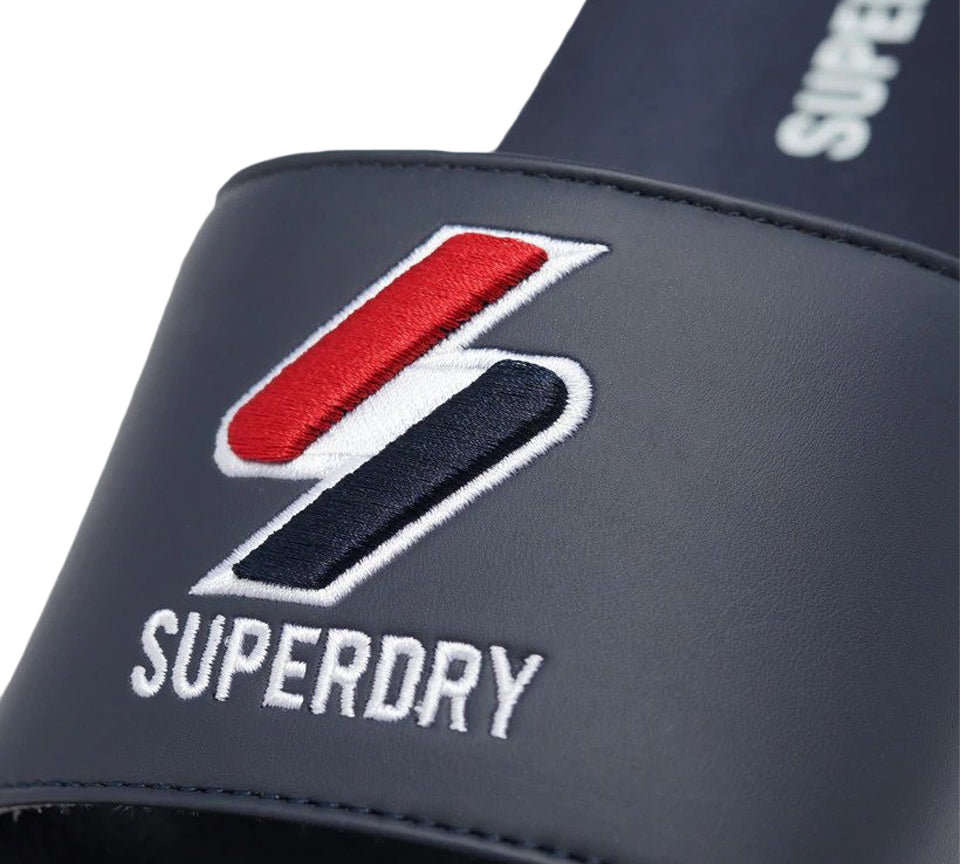 Superdry Core Pool MF310132A98T Sliders Eclipse Navy UK SL