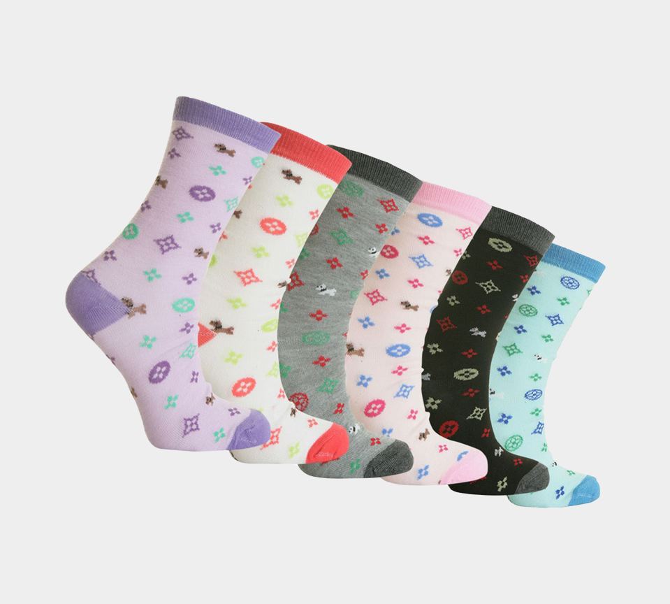 Damen-Socken „Smart Suit Work“ aus Baumwollmischung, farbiges Design, mehrfarbig, UK 4–7