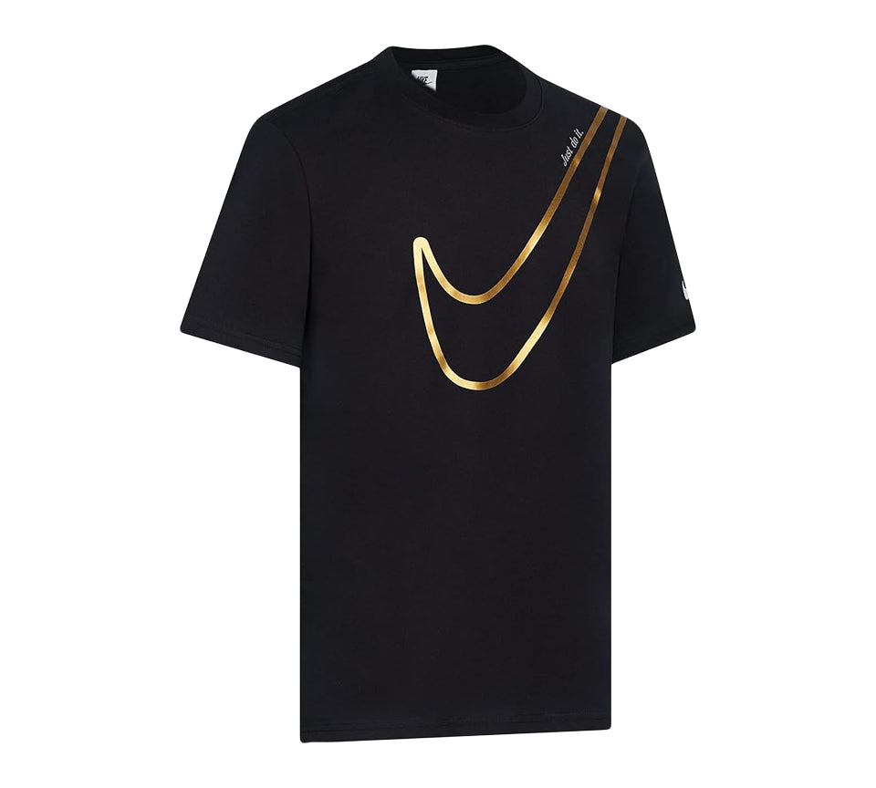 Nike Swoosh Crew Neck Tee Black Gold