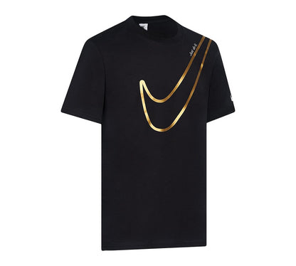 Nike Swoosh Crew Neck Tee Black Gold