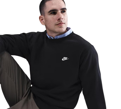 Nike Club Fleece Sweatshirt Black UK S-XL