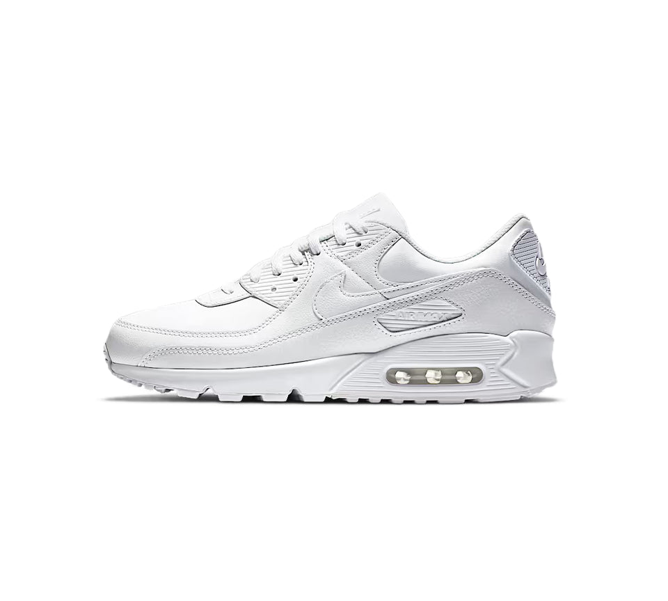Vivi Sports Nike Air Max 90 LTR Trainers – White Leather Sneakers in UK Sizes 6 to 12 – Classic Running-Inspired Design with Visible Max Air Cushioning – Durable Leather Upper for Everyday Comfort – Ideal for Casual, Streetwear, and Lifestyle Outfits