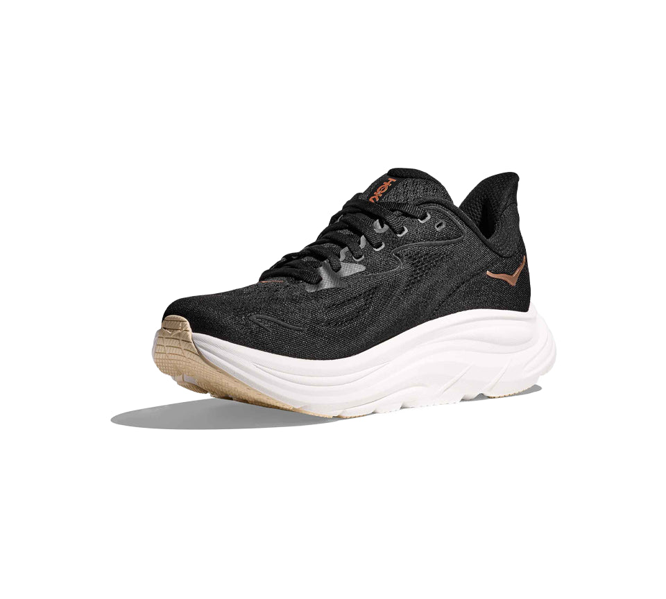 Hoka Women Clifton 10 Trainers Black/Rose Gold UK 4-7.5