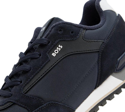 Vivi Sports Hugo Boss Parkour Run Trainers – Men’s Sneakers in  Dark Blue, UK Sizes 6 to 11 – Lightweight and Stylish Design with Cushioned Sole for Everyday Comfort – Ideal for Casual Wear, Travel, and Urban Streetwear Looks