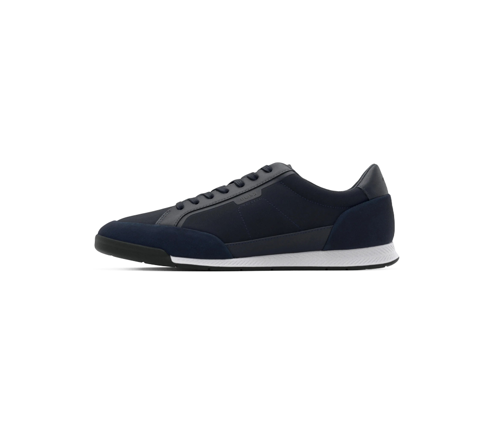Vivi Sports Hugo Boss Nitan Trainers – Men’s Sneakers in Dark Blue, UK Size 6-11 – Sleek and Modern Design with Cushioned Insole and Durable Outsole – Ideal for Everyday Wear, Smart-Casual Outfits, and Streetwear with Signature BOSS Style