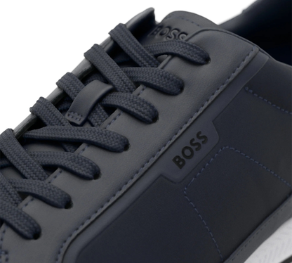Vivi Sports Hugo Boss Nitan Trainers – Men’s Sneakers in Dark Blue, UK Size 6-11 – Sleek and Modern Design with Cushioned Insole and Durable Outsole – Ideal for Everyday Wear, Smart-Casual Outfits, and Streetwear with Signature BOSS Style