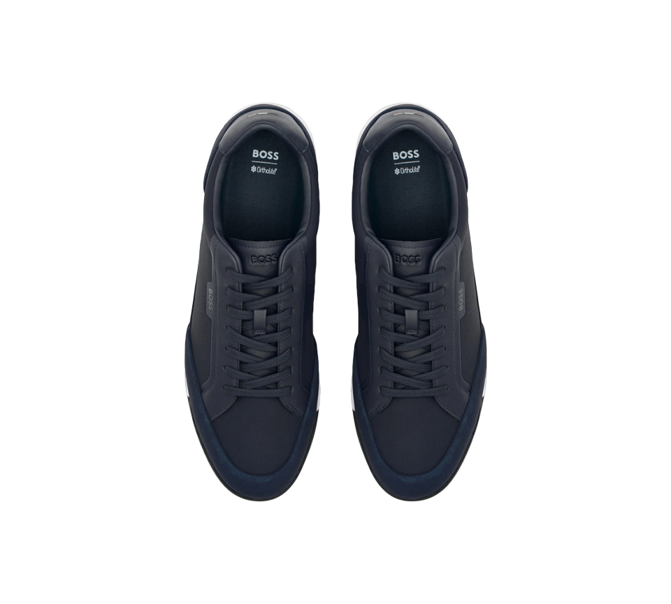 Vivi Sports Hugo Boss Nitan Trainers – Men’s Sneakers in Dark Blue, UK Size 6-11 – Sleek and Modern Design with Cushioned Insole and Durable Outsole – Ideal for Everyday Wear, Smart-Casual Outfits, and Streetwear with Signature BOSS Style