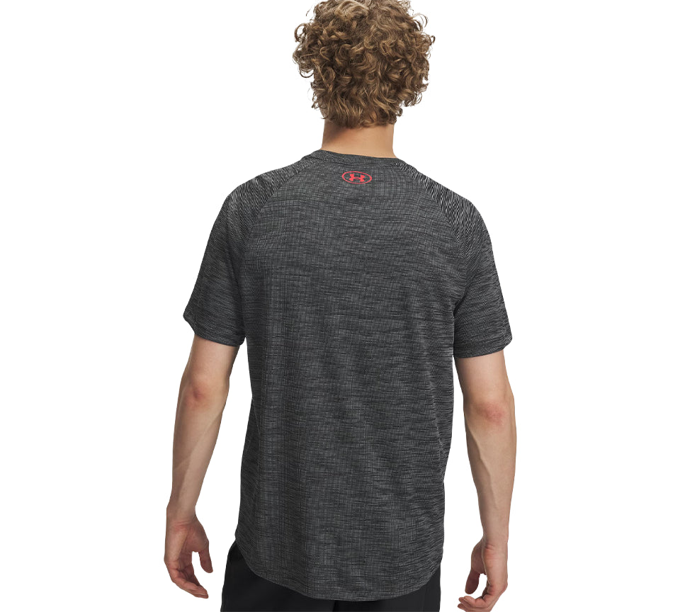 Vivi Sports Under Armour Tech Textured Tee – Men’s Performance T-Shirt in UK Sizes S to 2XL – Available in Black Red – Lightweight, Quick-Drying Fabric Ideal for Gym, Training, and Casual Wear