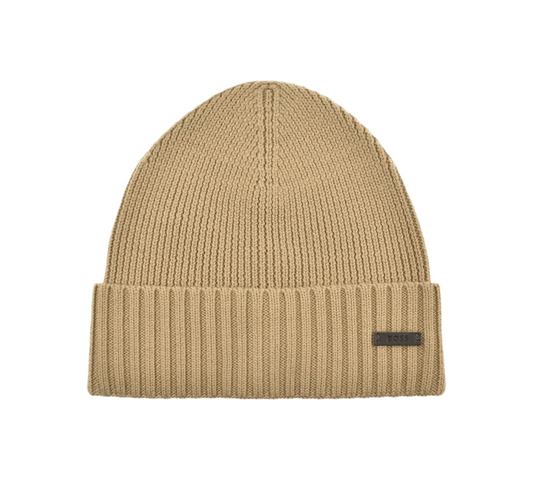 Hugo Boss Beanie Hat In Virgin Wool With Logo