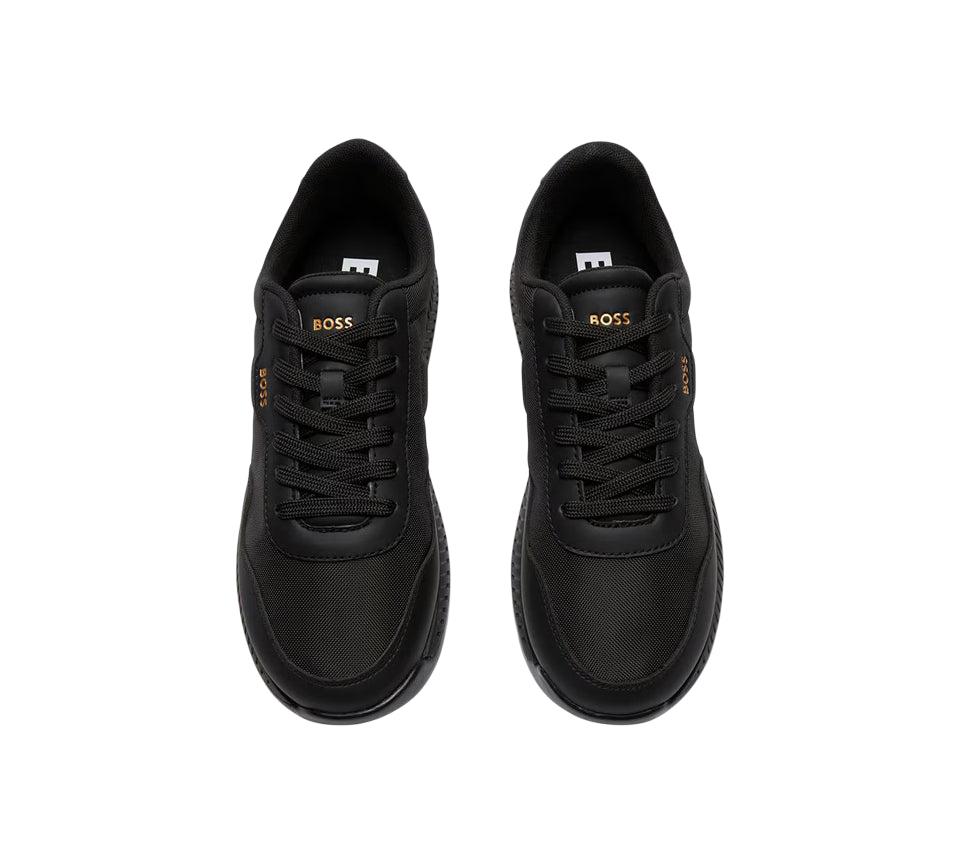 Vivi Sports Hugo Boss Titanium Trainers – Men’s Sneakers in Black, UK Sizes 6 to 11 – Sleek and Lightweight Design with Cushioned Insole for All-Day Comfort – Perfect for Smart-Casual Looks, Daily Wear, and Signature BOSS Street Style