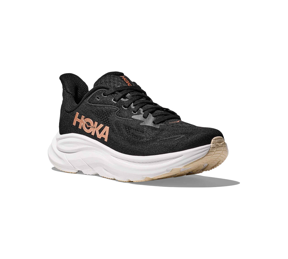 Hoka Women Clifton 10 Trainers Black/Rose Gold UK 4-7.5