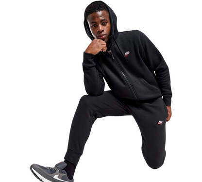 Nike NSW Club Joggers Black/Red Swoosh UK S-XL