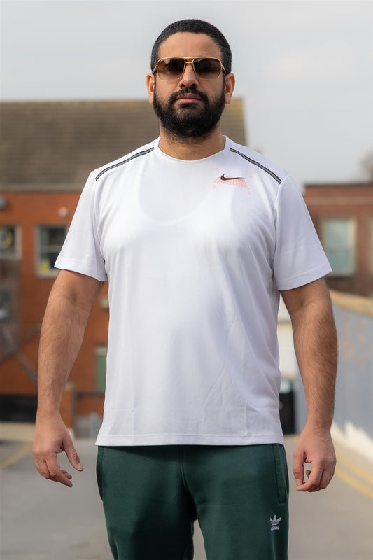 Nike Miler Grid T-Shirt White UK S-L