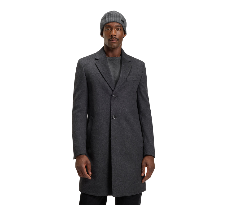 Hugo Boss Beanie Hat In Virgin Wool With Logo
