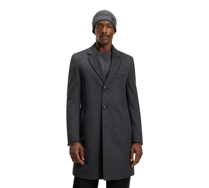 Hugo Boss Beanie Hat In Virgin Wool With Logo