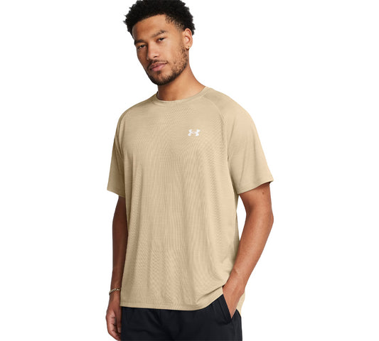 Vivi Sports Under Armour Tech Textured Tee – Men’s Performance T-Shirt in UK Sizes S to 2XL – Available in Khaki White – Lightweight, Quick-Drying Fabric Ideal for Gym, Training, and Casual Wear