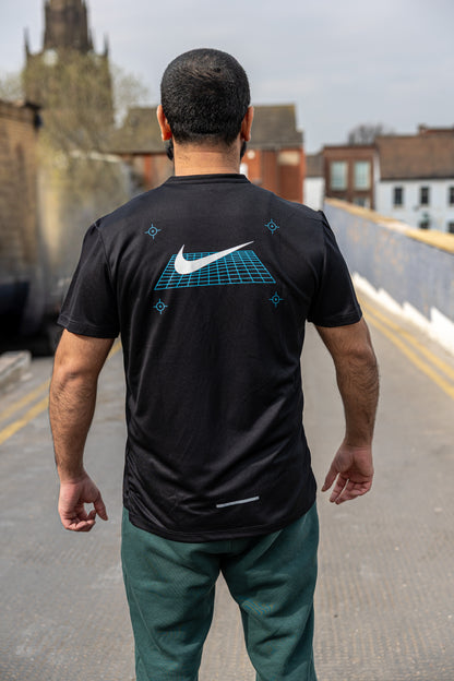 Nike Miler Grid T-Shirt Black UK S-L