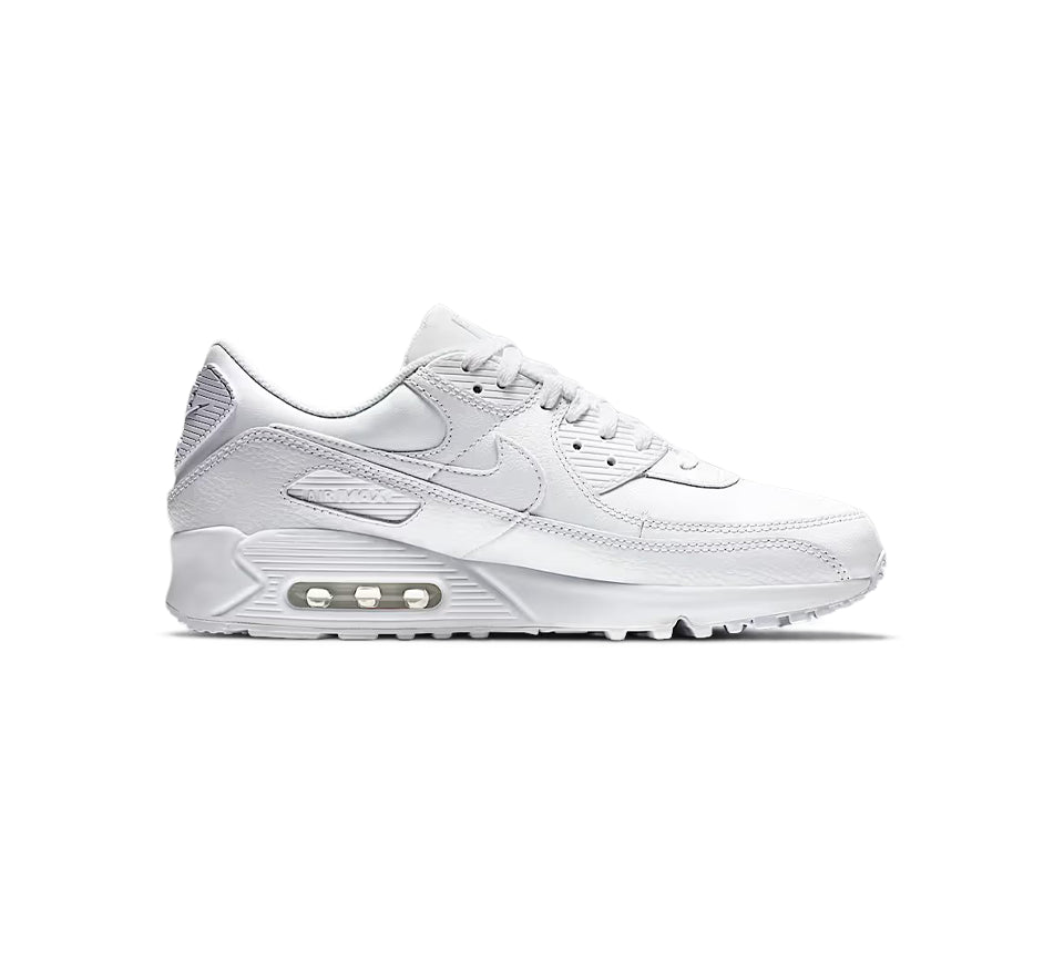 Vivi Sports Nike Air Max 90 LTR Trainers – White Leather Sneakers in UK Sizes 6 to 12 – Classic Running-Inspired Design with Visible Max Air Cushioning – Durable Leather Upper for Everyday Comfort – Ideal for Casual, Streetwear, and Lifestyle Outfits