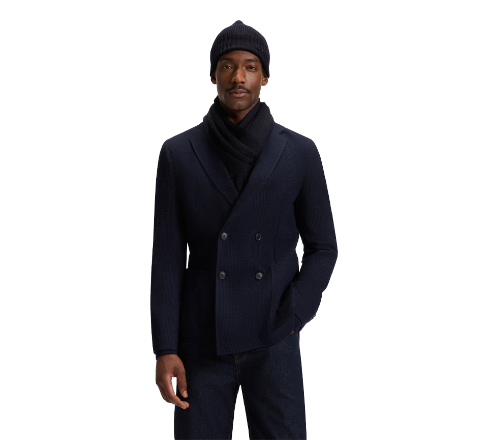 Hugo Boss Beanie Hat In Virgin Wool With Logo