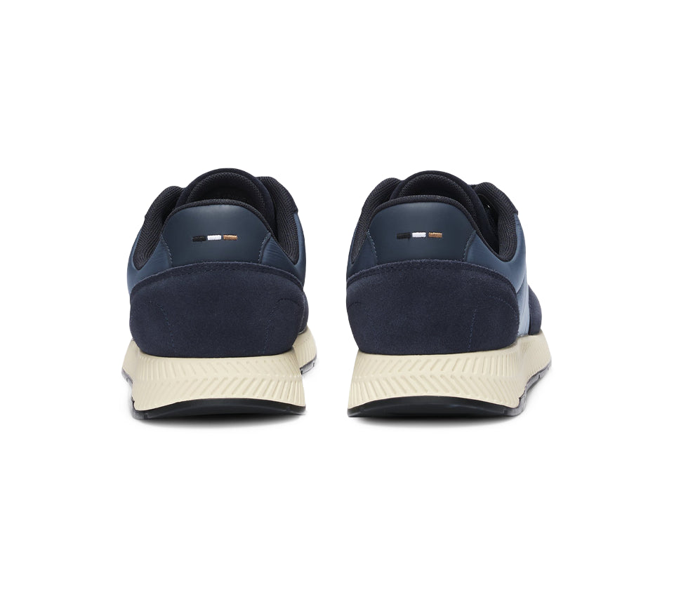 Vivi Sports Hugo Boss Titanium Trainers – Men’s Sneakers in Dark Blue, UK Sizes 6 to 11 – Sleek and Lightweight Design with Cushioned Insole for All-Day Comfort – Perfect for Smart-Casual Looks, Daily Wear, and Signature BOSS Street Style