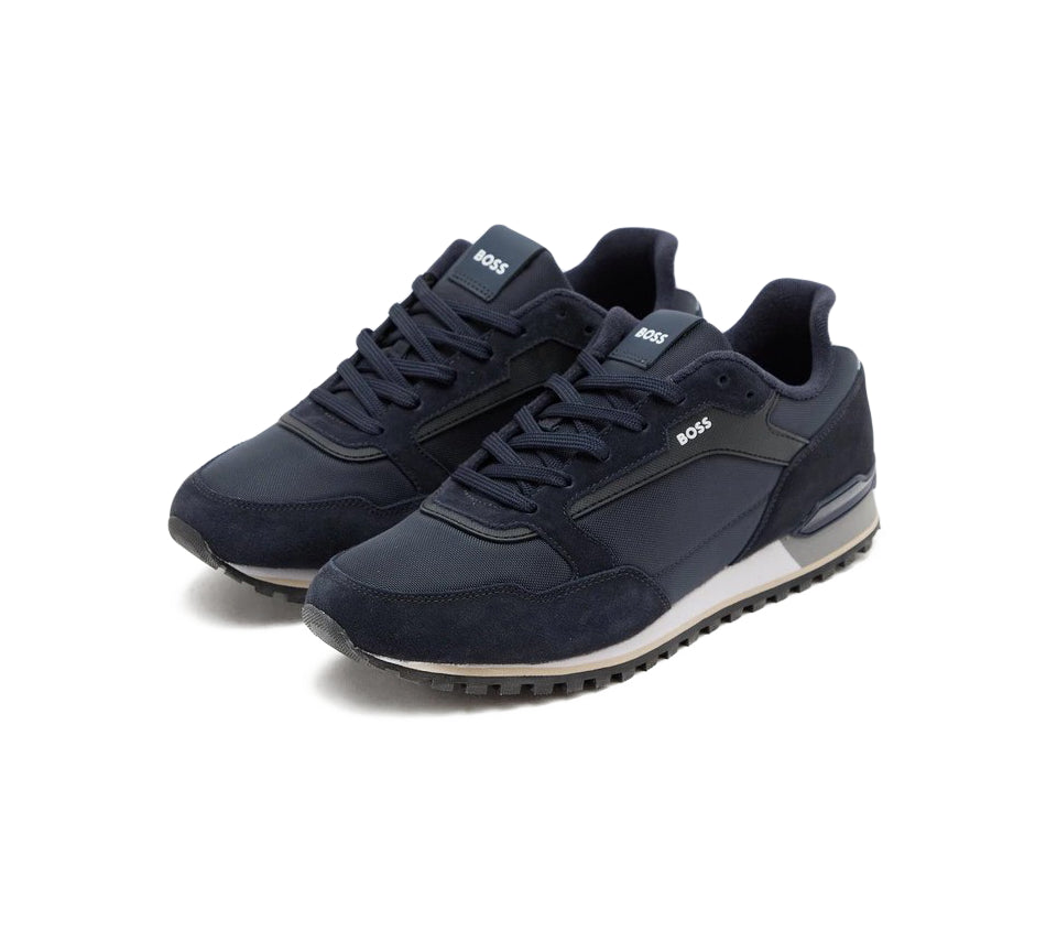 Vivi Sports Hugo Boss Parkour Run Trainers – Men’s Sneakers in  Dark Blue, UK Sizes 6 to 11 – Lightweight and Stylish Design with Cushioned Sole for Everyday Comfort – Ideal for Casual Wear, Travel, and Urban Streetwear Looks