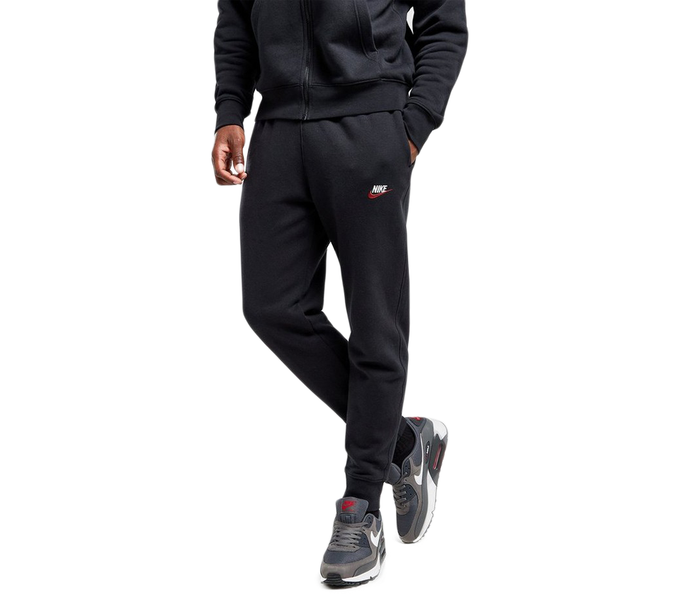 Nike NSW Club Joggers Black/Red Swoosh UK S-XL
