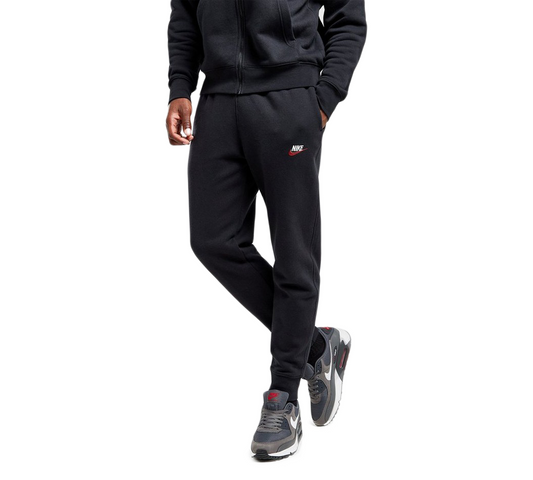 Nike NSW Club Joggers Black/Red Swoosh UK S-XL
