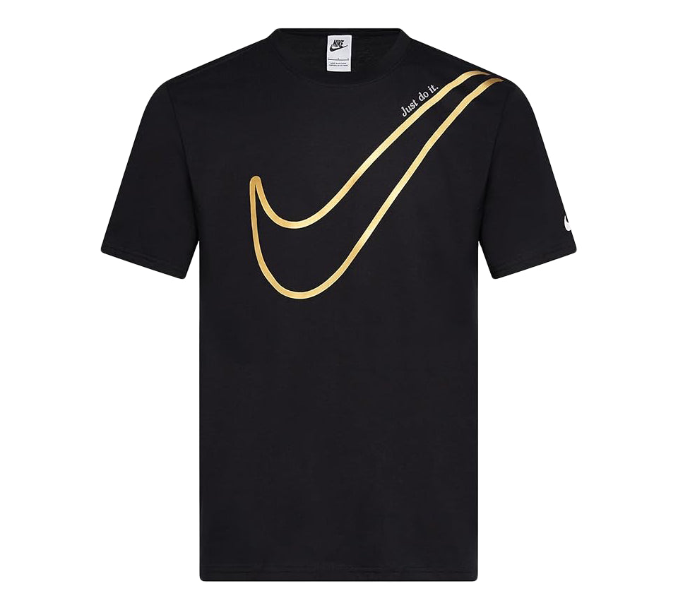 Nike Swoosh Crew Neck Tee Black Gold