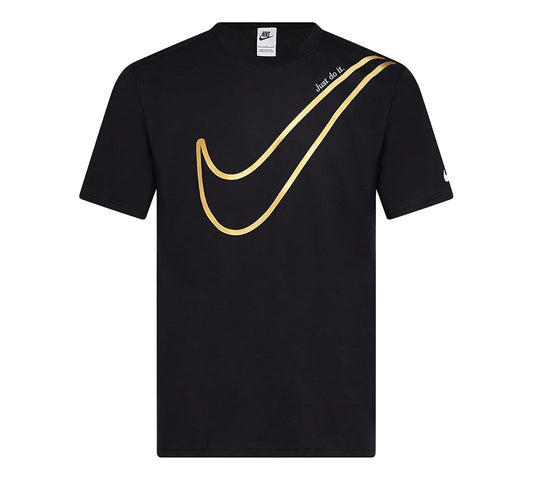 Nike Swoosh Crew Neck Tee Black Gold