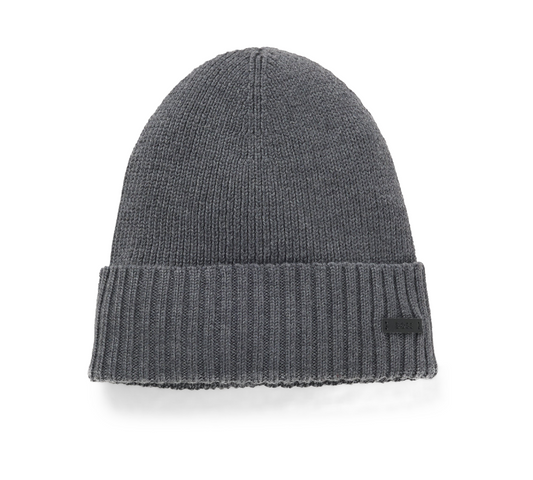 Hugo Boss Beanie Hat In Virgin Wool With Logo