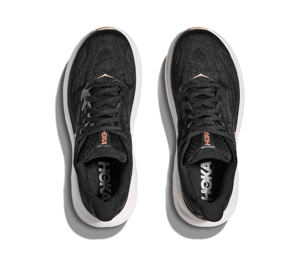 Hoka Women Clifton 10 Trainers Black/Rose Gold UK 4-7.5