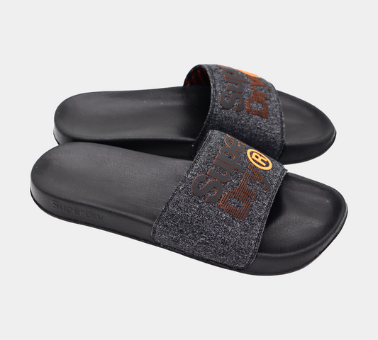 Superdry Lineman Pool Slides MF3103STW2J Black/Orange S-XL