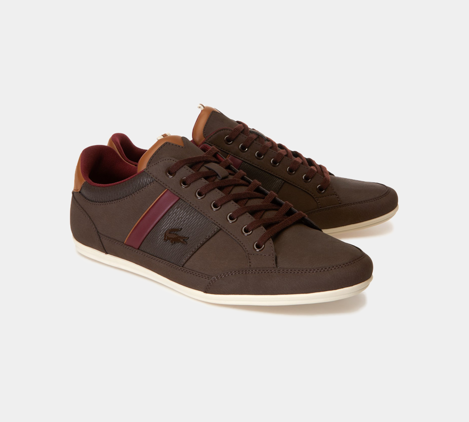 Lacoste Chaymon Leather & Suede 36CAM00102E2 Trainers Dark Brown/Brown UK 6-11