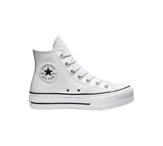 Converse Chuck Taylor All Star Platform Leather 561676C Shoes White UK 3-8