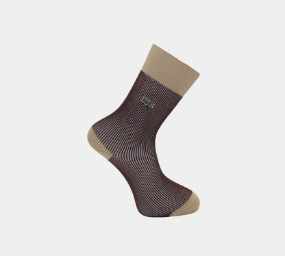 Lacoste Elegant Sock Two Pack RA112100WJ4 Chaussettes Vert/Marron/Beige UK 3.5-11