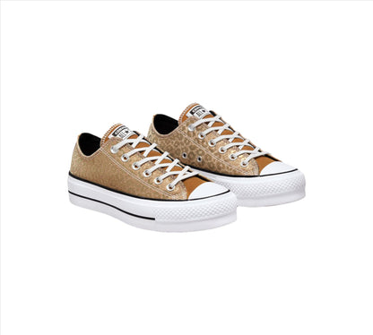 Converse Authentic Glam Platform Chuck Taylor All Star 572044C Schuhe Gold UK 3-8