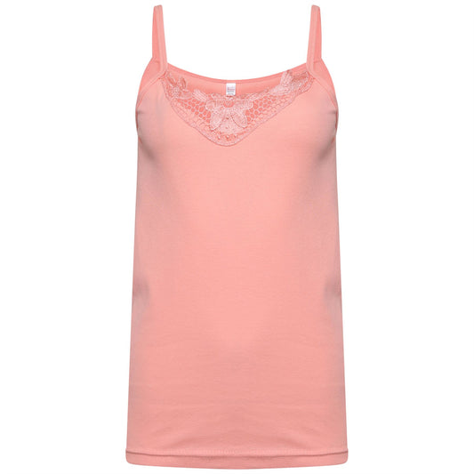 Women LACE VEST SALMON