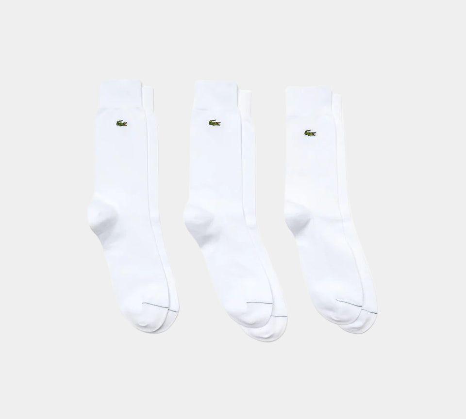 Lot de 3 paires de chaussettes Lacoste Cotton Blend RA4744 00 737 Blanc/Vert