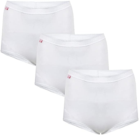3 Pack Valentina Women's Plus Size Briefs White