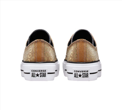 Converse Authentic Glam Platform Chuck Taylor All Star 572044C Schuhe Gold UK 3-8