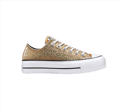 Converse Authentic Glam Platform Chuck Taylor All Star 572044C Schuhe Gold UK 3-8