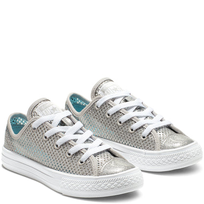 Converse CTAS OX 664200C Silber Mädchen/Damen UK 10-5,5 