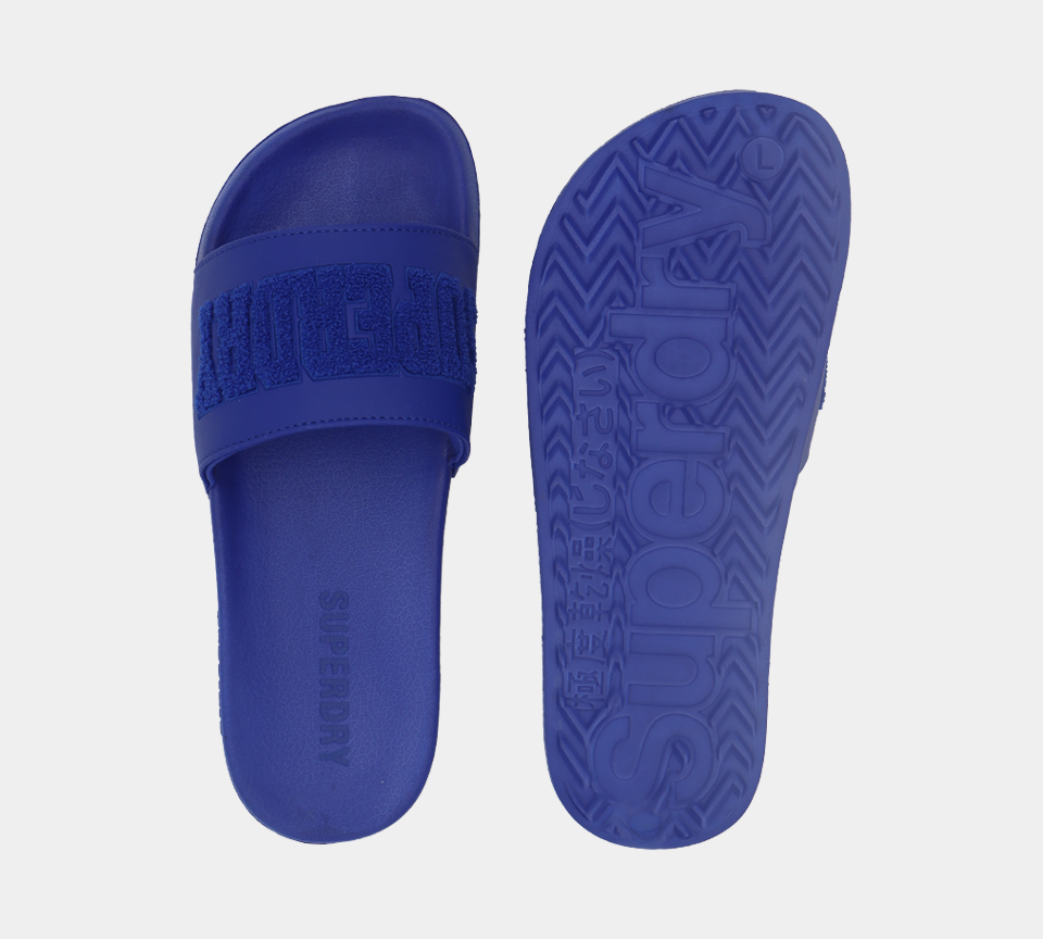 Superdry High Build Logo Pool MF310134A 06G Slides Royal S-XL